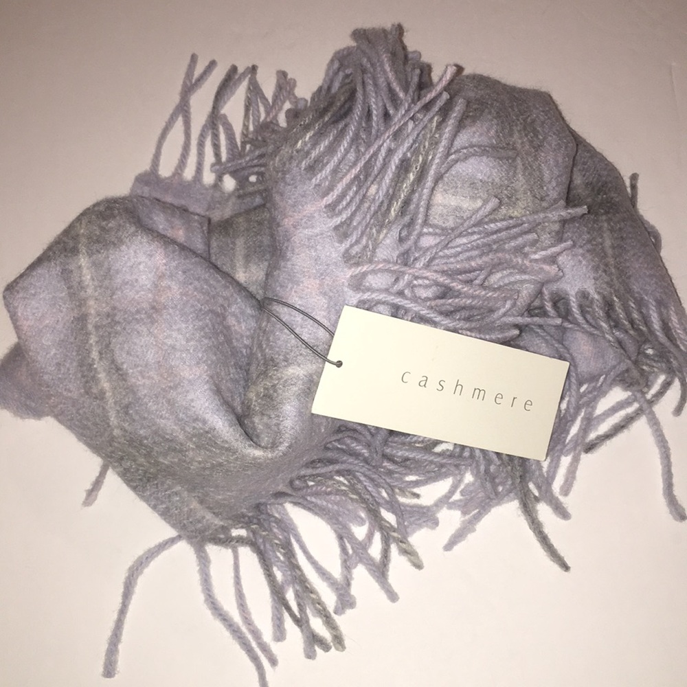 MARIELE WAITHE 100% Cashmere plaid dual tassels